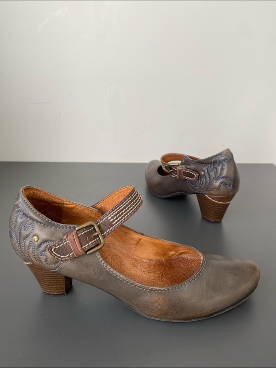 PIKOLINOS Shoes - PIKOLINOS Brown Leather Mary Jane Strap Heels 41 (US 10-10.5)